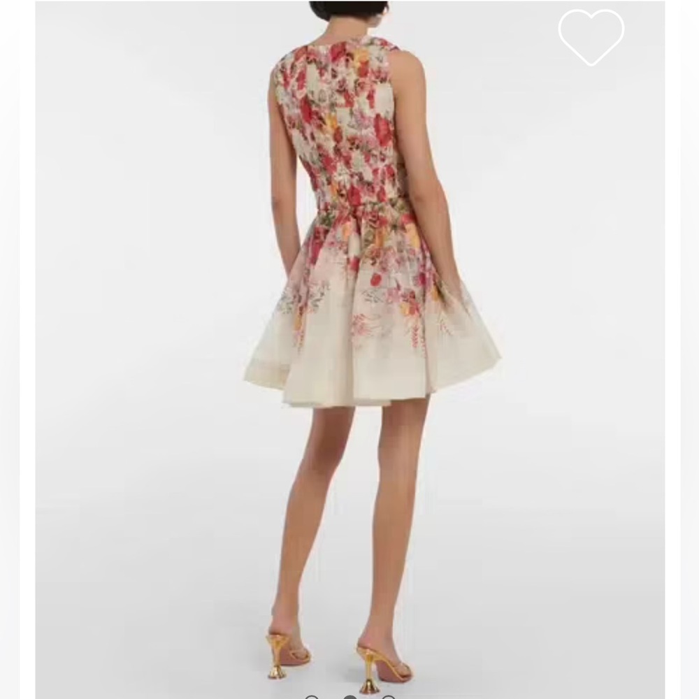 ZIMMERMANN Wonderland V-Neck Floral-Print Linen & Silk-Blend Organza Dress - Picture 8 of 13